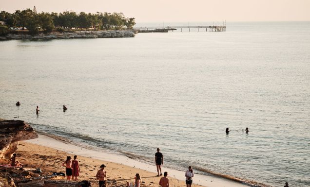 people swimming in Nightcliff Beach, Darwin