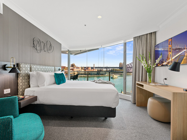 A two-bedroom apartment suite with Sydney Harbour Views.