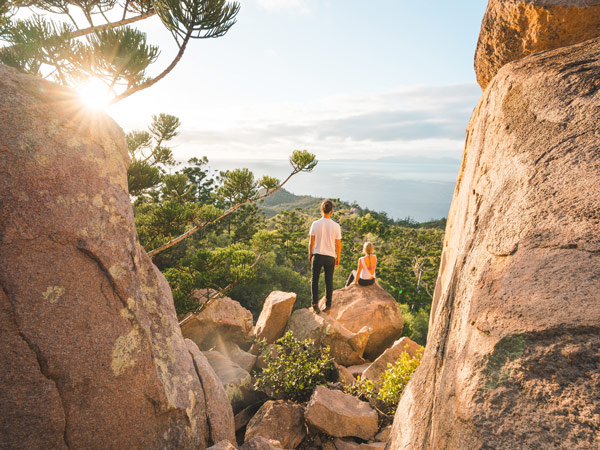 hikers atop Forts Walk, Magnetic Island