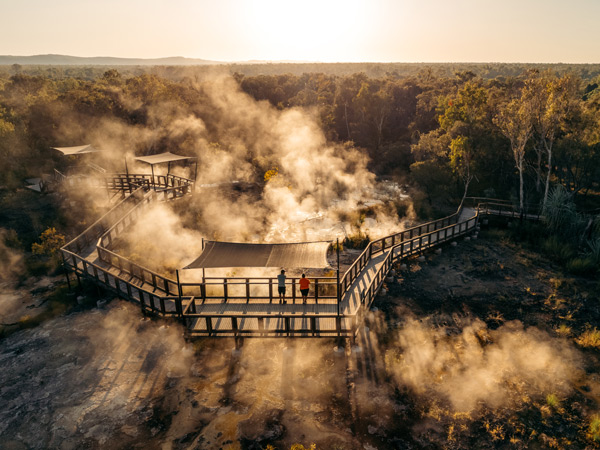 steam rising from Talaroo Hot Springs