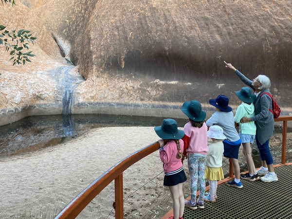 Brian and Lynda Ralph grandkids at Mutitjulu Waterhole