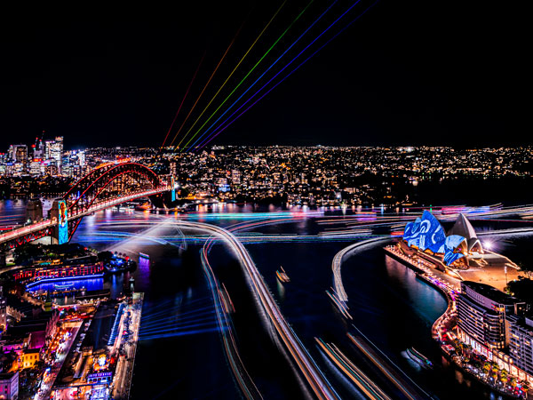 bright city lights at the Vivid Sydney