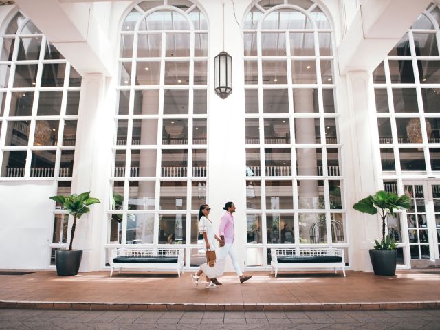grand colonial-style arched windows at arched windows at Pullman Cairns International