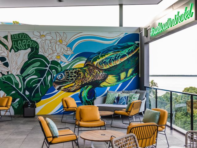 the open-air Oak & Vine restaurant