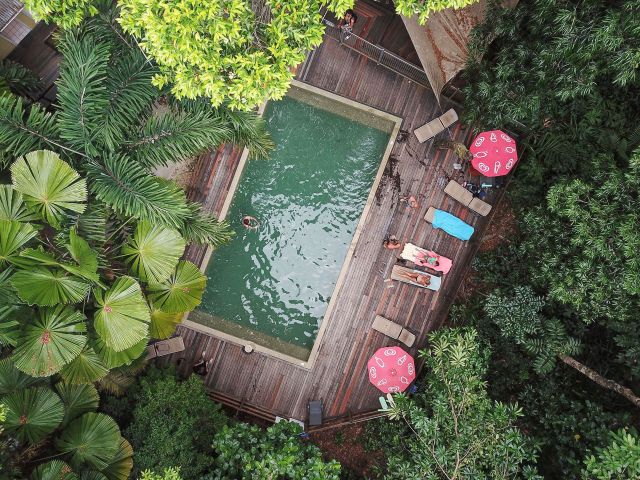 Cape Trib Beach House pool from above