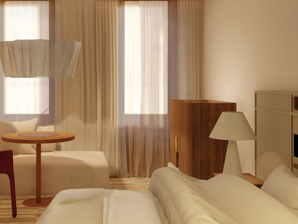 The neutral rooms at Crystalbrook Aurora Canberra.