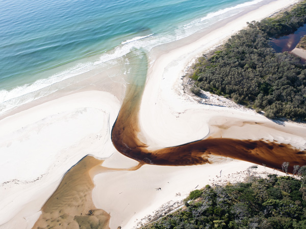 an aerial view of Byron Bay