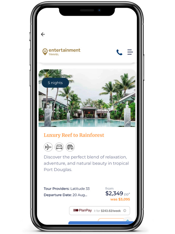 Entertainment Travel App
