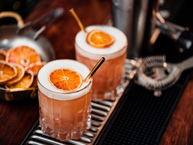 Glasses of gin cocktails