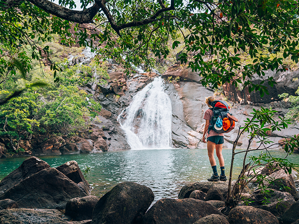 A waterfall on the The Thorsborne Trail.
