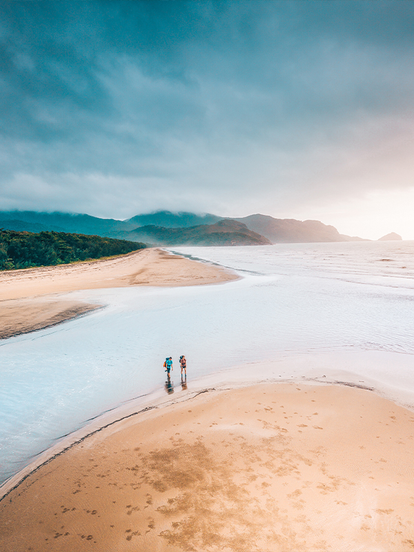 An aerial view of the beaches at Hinchinbrook Island.