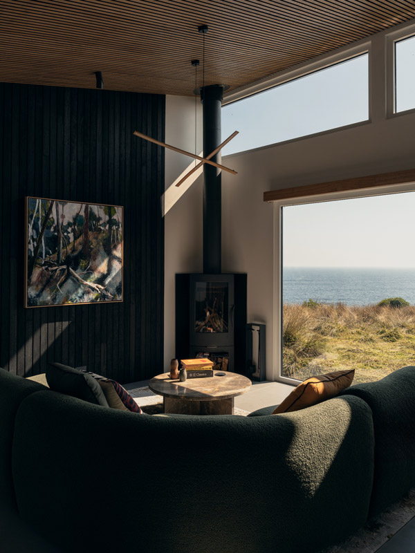 The dark living area at Kittawa Retreat.