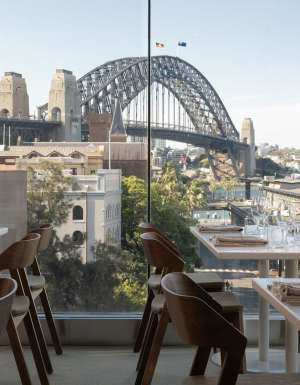 view of Sydney Harbour from Canvas restaurant at MCA