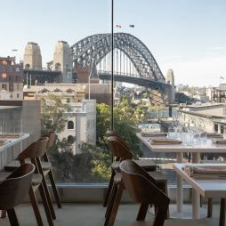 view of Sydney Harbour from Canvas restaurant at MCA