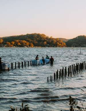 guests in the water for an experience at Sydney Oyster Farm - Central Coast food