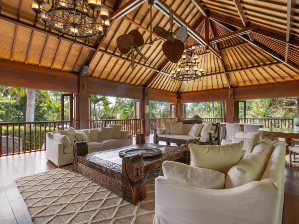 the interior of Richard Branson’s Makepeace Island home