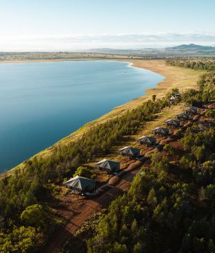<p><i>Gaze</i> at the Milky Way from bed at <strong>NSW</strong>&#8216;s new lakeside glampsite</p>
