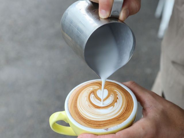 making latte art at Up South Bondi