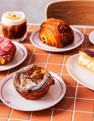 pastries and coffee at Frenchs Fair Bakery & Café