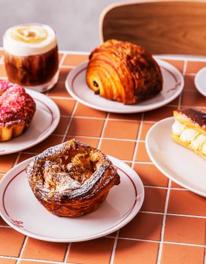 pastries and coffee at Frenchs Fair Bakery & Café