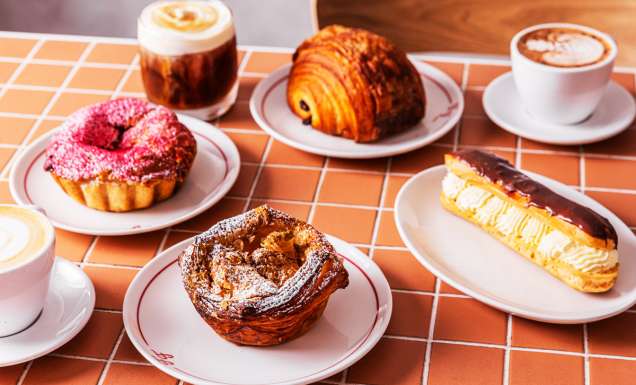 pastries and coffee at Frenchs Fair Bakery & Café