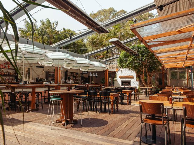 the beer garden at The Mona