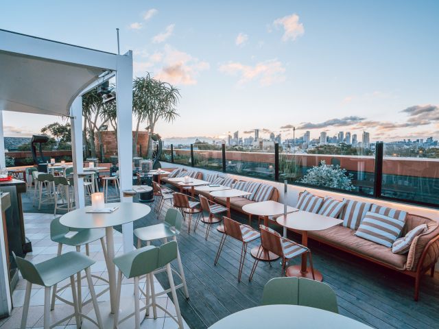 the rooftop bar at The Light Brigade