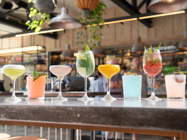 an array of drinks at Highfield, Caringbah