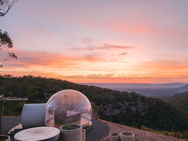 A sunset view across Bubbletent Australia.