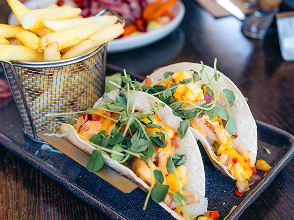 The Garden Mill Cafe fish tacos