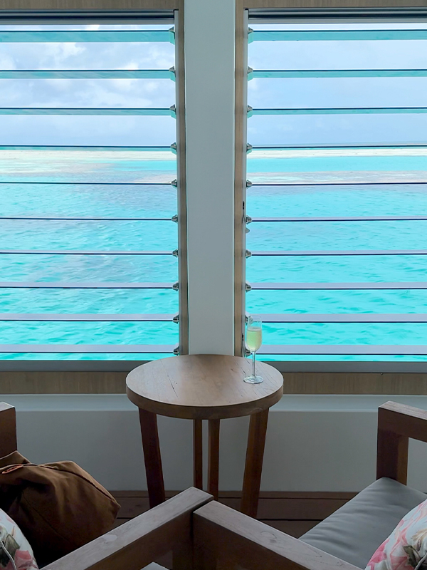 A view from a pontoon on the Great Barrier Reef.