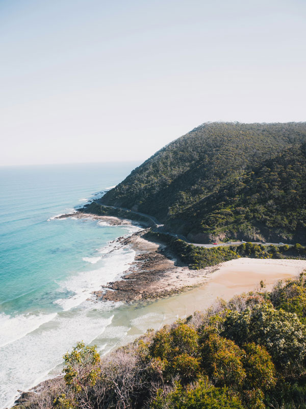 an aerial view of the Great Ocean Road