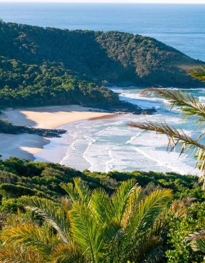 Views of North Smoky Beach from Smoky Cape Lighthouse in Hat Head National Park, Arakoon