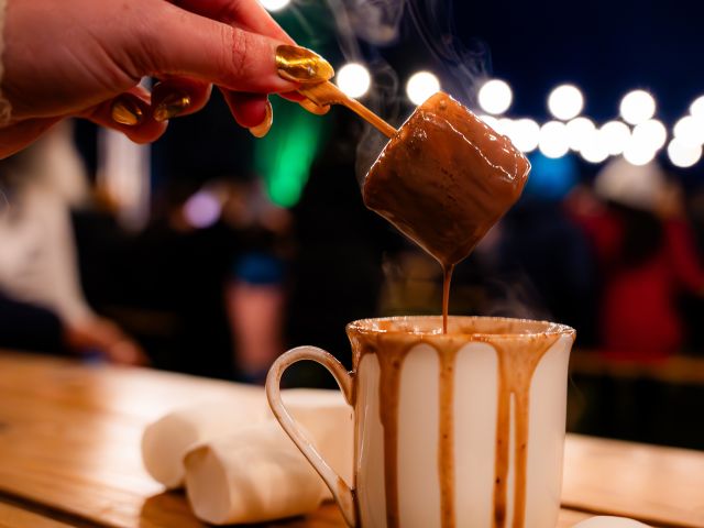 hot cocolate at Christmas in July festival in Sydney, NSW