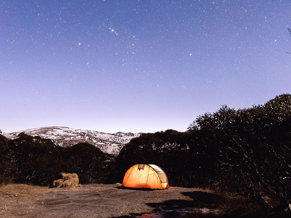 camping under the stars at Island Bend campground, Jindabyne