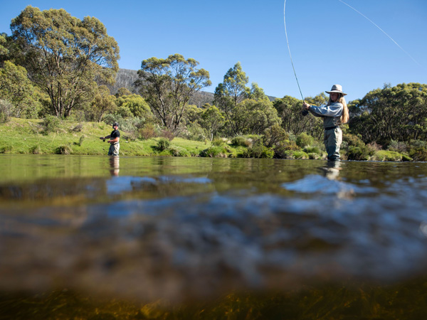 fly fishing in the Thredbo River