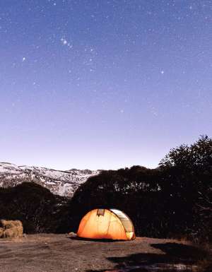 camping under the stars at Island Bend campground, Jindabyne