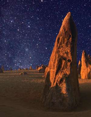 The pinnacles at night in Nambung National Park, WA