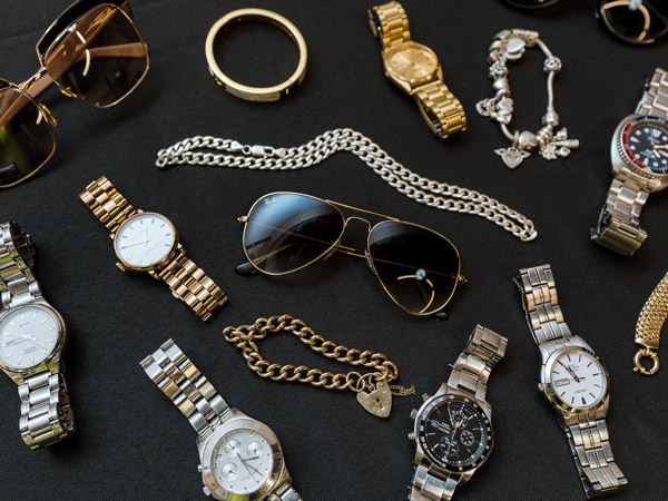 Sydney Airport Lost Property Auction jewellery, watches and sunglasses