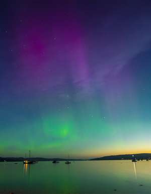 The Aurora Australis in Tasmania.