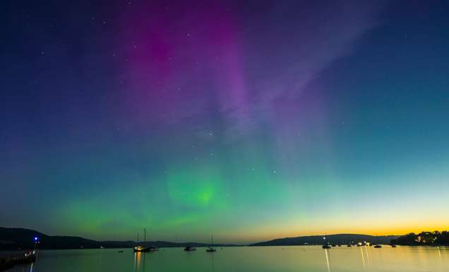 The Aurora Australis in Tasmania.