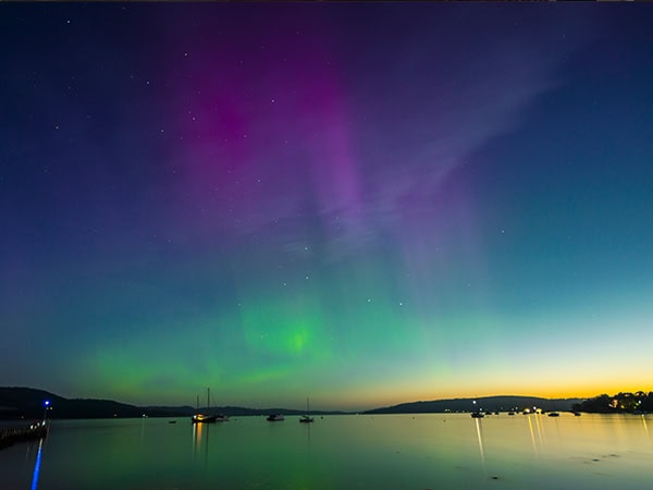 The Aurora Australis in Tasmania.