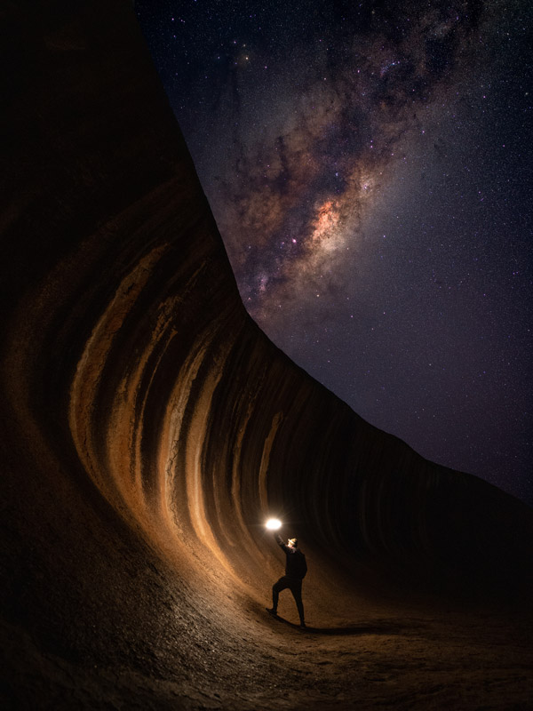 Wave Rock under the Milky Way in Western Australia