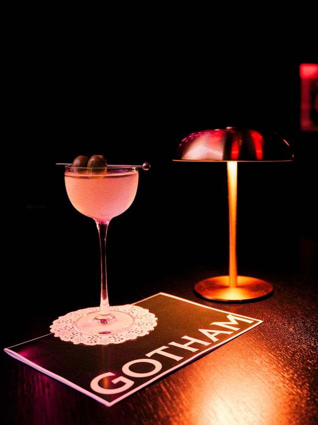 pink cocktail at Gotham at The Still