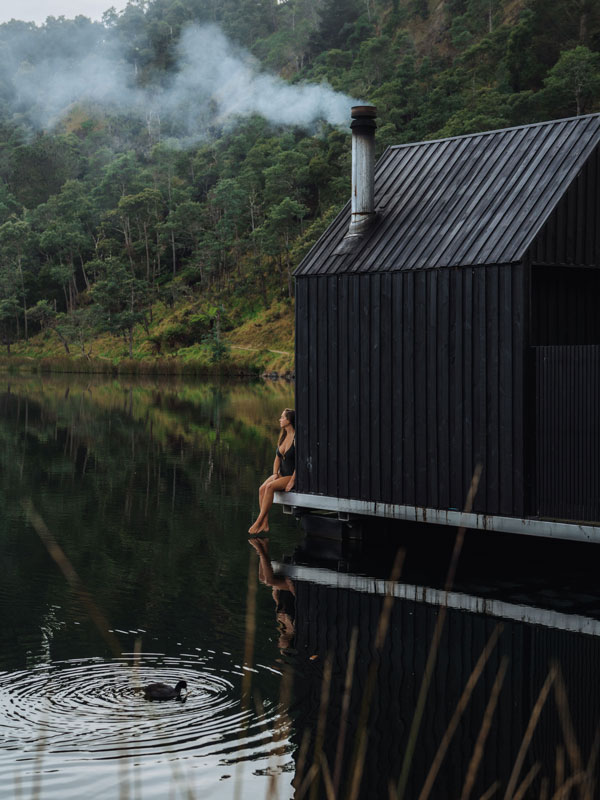 the Floating Sauna at Lake Derby