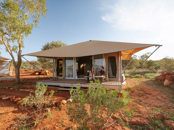 a glamping tent at Discovery Resorts – Kings Canyon