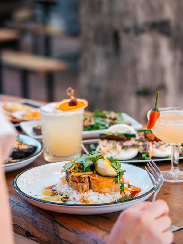 pan-Asian fare and signature cocktails at Pomona Distilling Co.