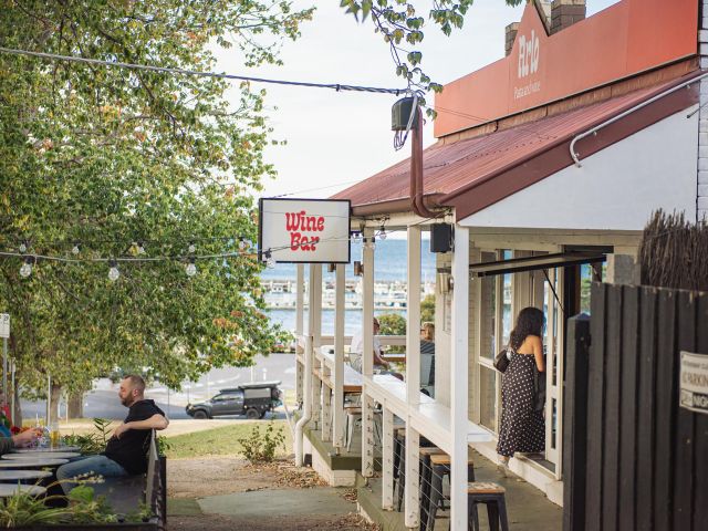 Wine bar with ocean views at Port Arlington
