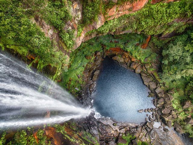 The scenic Belmore Falls waterfall in Morton National Park