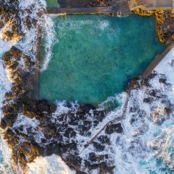 aerial of Blowhole Point Rock Pool, things to do in kiama